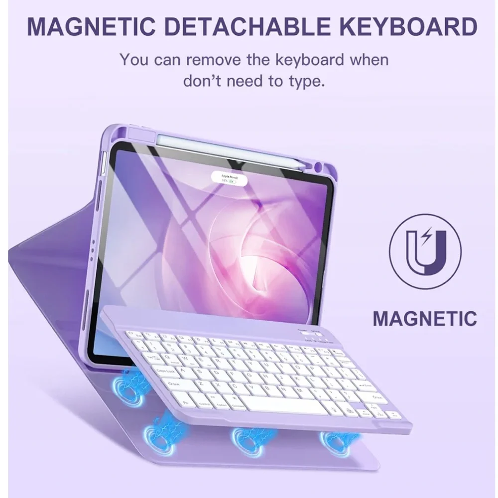 iPad Air 11” Folio Case Magnetic Keyboard Bluetooth Wireless Pencil Charge Dock
